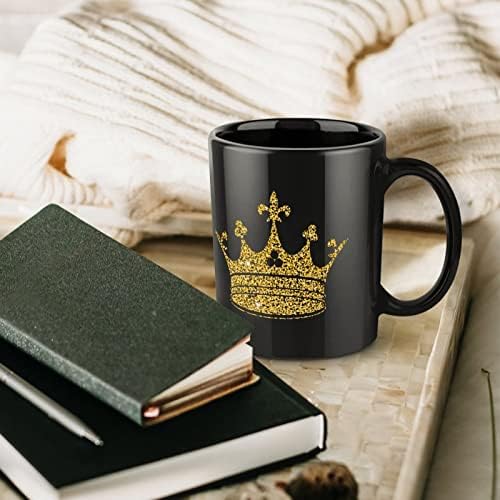 Crown Gold Crown Print Caneca de caneca de caneca de caneca Copa de chá de chá engraçada para o escritório Home Mulheres