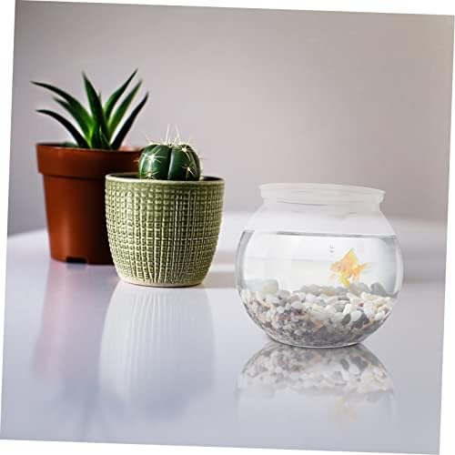 4 PCs peixes transparentes plantadores de plástico em casa mini vaso pequeno aquário tigela tigela de panela para