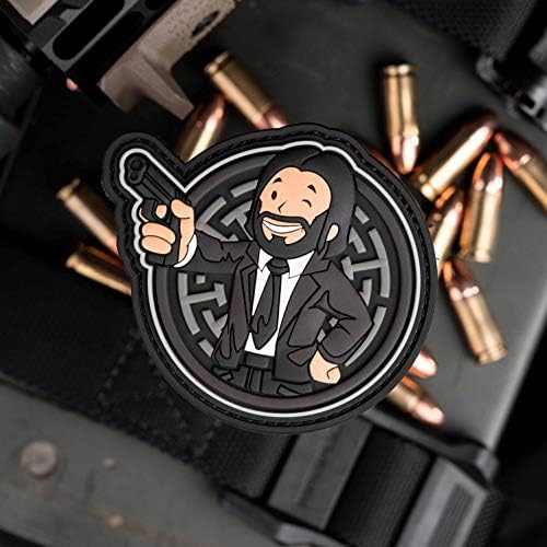 John Wick Vault Boy Fallout inspirado Baba Yaga PVC Morale Morale Patch - Hook apoiado por Neo Tactical