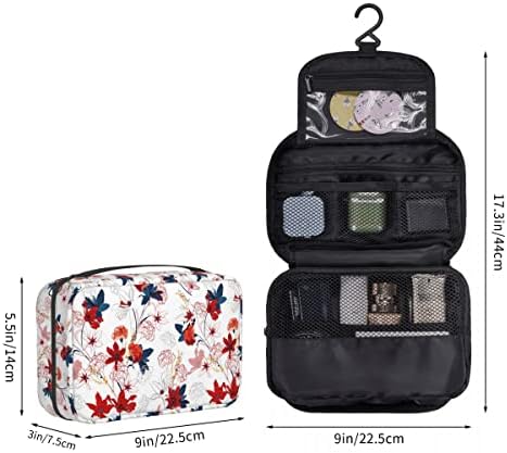 Pendurar sacola de armazenamento de maquiagem de viagem para mulheres - Folhas de folhas de higiene saco de viagem com gancho