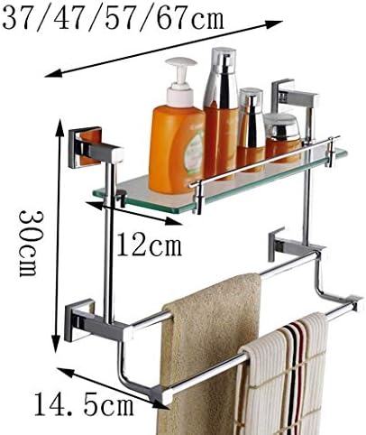 Prateleira de banheiro uxzdx, com 2 níveis de prateleira de chuveiro de vidro temperado, suporte de armazenamento de cozinha,