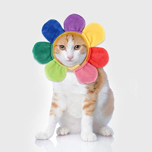 Leefasy fofo de cabeça para animais de estimação, traje de estimação da moda, chapéus de roupas de gato para festa de cosplay de Halloween