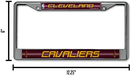 NBA RICO Industries Bling Chrome Plate Plate Frame com sotaque glitter, Cleveland Cavaliers