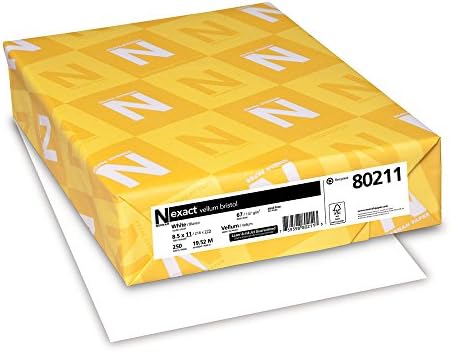 Neenah exato Vellum Bristol, 8,5 x 11, 67 lb/147 gsm, branco, 94 brilho, 250 folhas