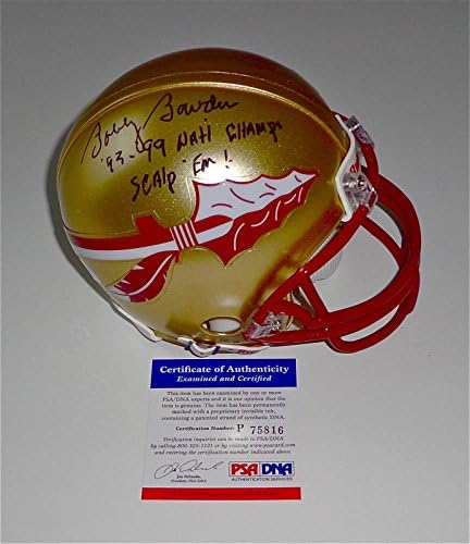 Bobby Bowden assinou Nat'l Champs Scalp em Florida State Mini capacete PSA P75816 - Mini capacetes autografados da faculdade