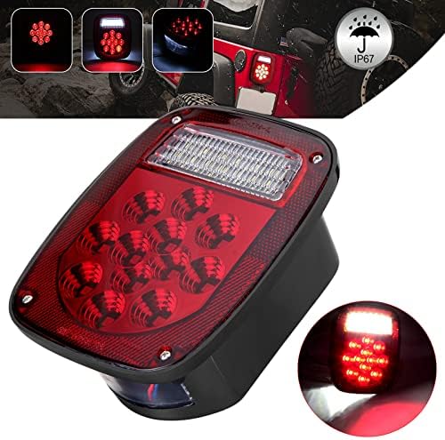 Luzes traseiras de Vinauo RV, 39 LED Trailer Light Kit, Stop Turn Tail Trailer Lights para Jeep CJ YJ JK Truck Trailer Boat RV, Kit LED de luz de luz de trailer vermelho/vermelho de 12V