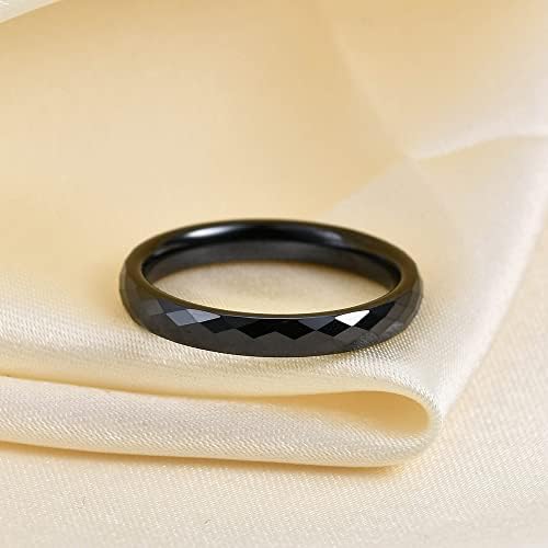 3mm 6mm 8mm preto/branco anéis de cerâmica para homens mulheres conforto encaixe no engajamento promessa de casamento size