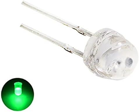100 PCs 5mm de chapéu de palha verde Luzes de diodo LED LENS transparentes transparentes 3V 20mA iluminação brilhante lâmpadas de lâmpadas eletrônicas componentes indicadores Diodos emissores de luz
