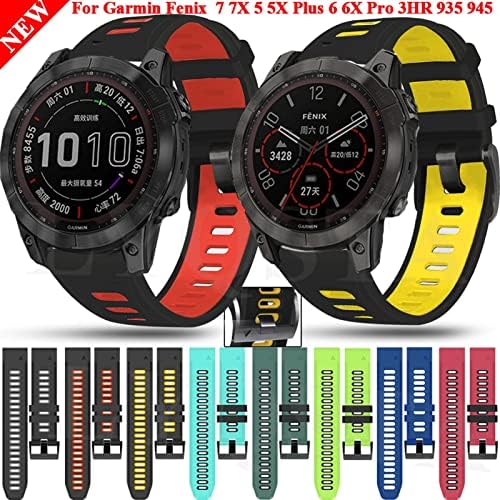 Correias de substituição de silicone do XJIM Smart Watch para Garmin Fenix ​​7 7x 6 6x Pro 5 5x mais 3 3hr Forerunner