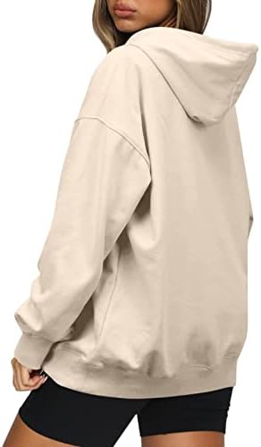 Pullover de cordão de manga comprida Capuz confortável tops soltos tops fofos foos de moletons gráficos para mulheres