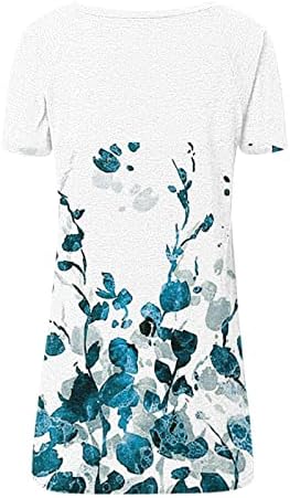 Mulheres de manga curta tops colorblock cereja estampa floral blusas tees profunda v lounge de pescoço no outono do outono