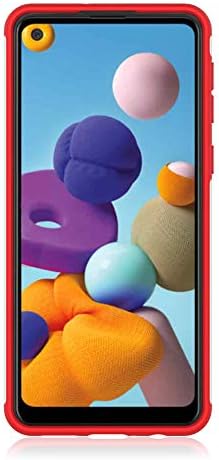 Caixa Samsung A21, Tampa do telefone Galaxy A21 - Cool Pattern vermelho -absorção de choque -absorção Hard PC e híbrido interno