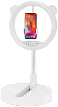 Rtbbyu dobrável anel LED Light telefone celular suporte tricolor altura retrátil maquiagem on -line ensino de lâmpada de fluxo ao vivo stand stand stand
