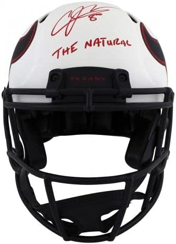 Texans Andre Johnson The Natural assinado lunar f/s Speed ​​Helmet JSA Wit - Capacetes NFL autografados