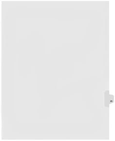 Kleer-Fax Tamanho da letra numerada individualmente 1/25ª aba lateral de corte Divisores de índice, 25 folhas por pacote, branco, número 95