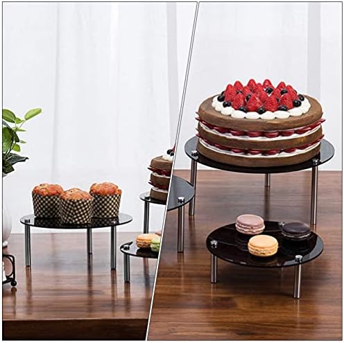 Transportador de bolo redondo de cabilock 3pcs buffet servendo bandeja de bolo de sobremesa de desktop de mesa de mesa