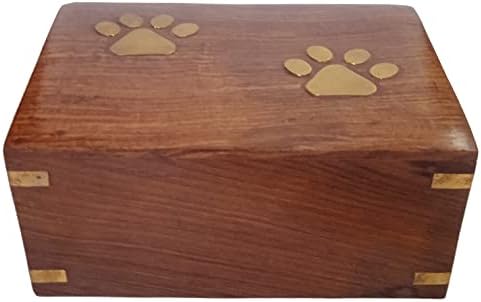 Urna de madeira de Purpledip para cinzas de estimação: Caixa de urnas de cremação de gatos cães