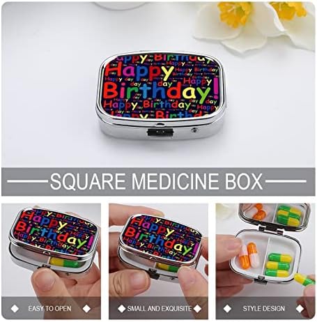 Caixa de organizador de comprimidos Recipiente de pílula de aniversário portátil Caixa de compras diária Caixa de armazenamento Medicina 2.2x1.6in