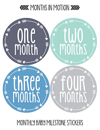Meses em movimento adesivos mensais para menino - adesivo mensal de marco - 12 adesivos mensais - adesivos de mês para
