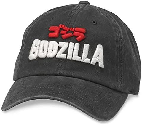 American Needle Godzilla Ajustável Chapéu de beisebol de fivela ajustável, nova coleção de raglin, preto