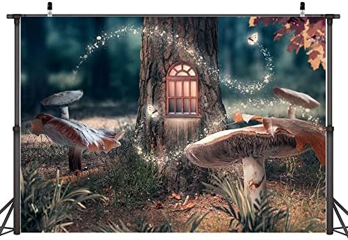 Ticuenicoa 7 × 5ft Spring Cartoon Conto de fadas Cogumelo Encantado Florestal Crianças Crianças