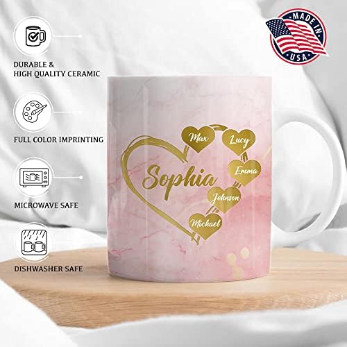 TheUniFury Personalizou Melhor Mãe Ever Coffee Caneca - Pink Marble Mug - Melhores presentes para mamãe - Caneca para suas mulheres