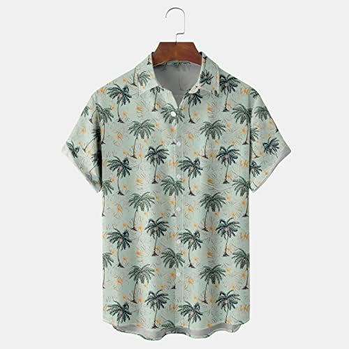2023 Novo botão de manga curta masculina para baixo camisetas de boliche vintage camisa casual camisa de verão camisa
