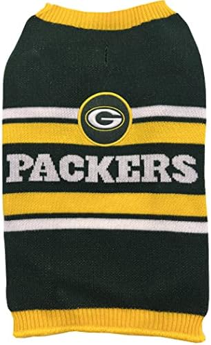 NFL Green Bay Packers suéter de cachorro, tamanho grande. Sweater quente e aconchegante com o logotipo da equipe da NFL,