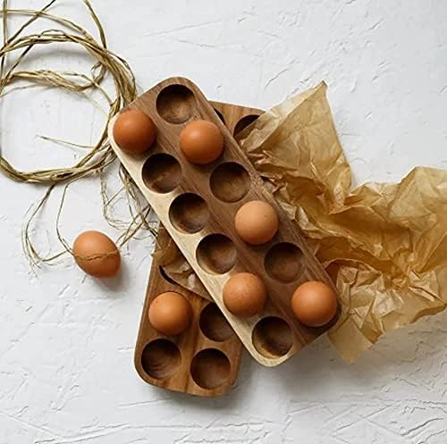 Suporte de ovo de madeira rústico/armazenamento