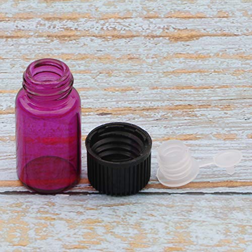 Kesell 20pcs Mini garrafas de óleo essenciais de amostra vazia, garrafas de frascos de vidro de 3 ml com redutores de orifício