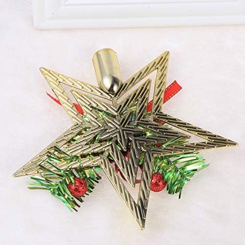 Besportble Christmas Tree Star Ornament Hollow Hollow Five-Point Pingente Christmas Glitter Star Snowflake Tree Tree Topper