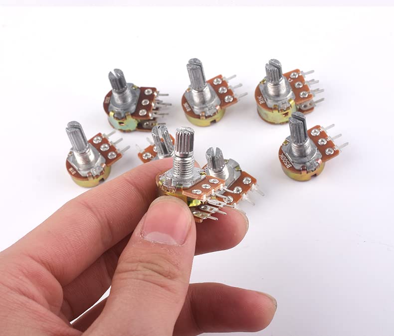 FILECT 14PCS WH148 Resistores variáveis ​​de 100k ohm de um gabinete de carbono de gola de gola única Potentiômetro de 3 pinos