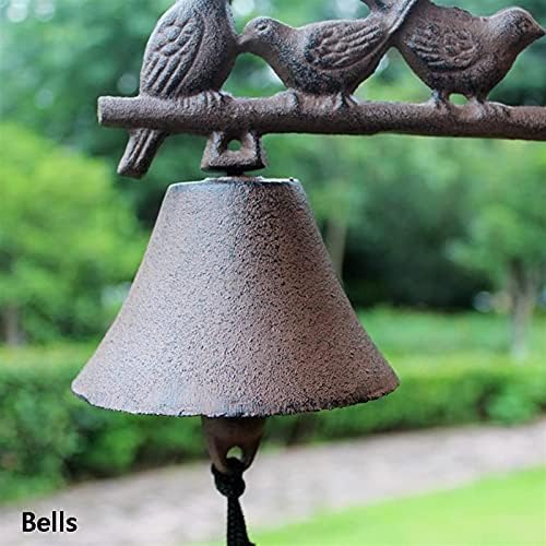 WQZ Rustic Cast Iron Love Birds Door Bell - decoração decorativa de estilo de fazenda antiga da fazenda para casa externa