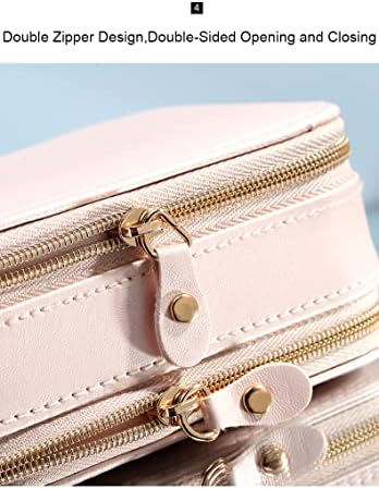 Sunchio portátil de duas camadas de viagem de viagem de jóias rosa para mulheres