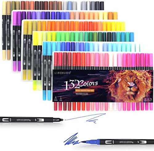 Liuzh Colors Prave Caneta caneta caneta de caneta dupla marcadores de arte de ponta para desenho de pintura de materiais