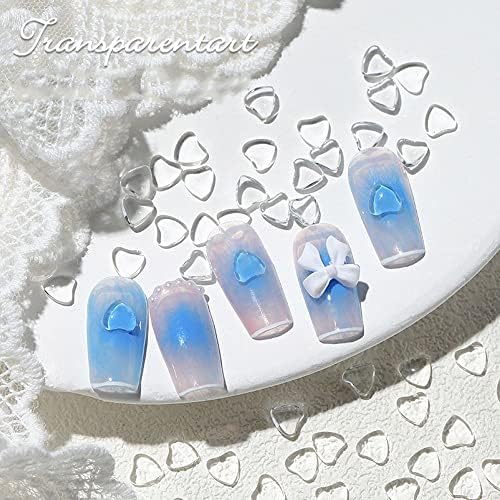 50pcs 3D Love transparente Cristal de cristal Decoração de arte clara Charms de unhas de resina clara jóias de shinestone para acessórios de manicure para blush