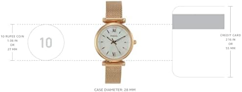 Carlie Mini Quartz Fossil Fossil Selvador de prata de aço inoxidável