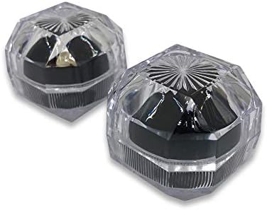 N'ICEPackaging 2 Qtd - Caixa de jóias de acrílico de anel único com almofada de espuma preta - para presente/vendas/exibição/viagem/armazenamento