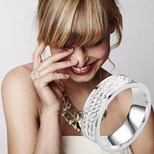 Mulheres meninas empilhando o polegar empilhável aço feminino aço inoxidável anéis de jóias noivado de casamento para mulheres hop bling ring anéis