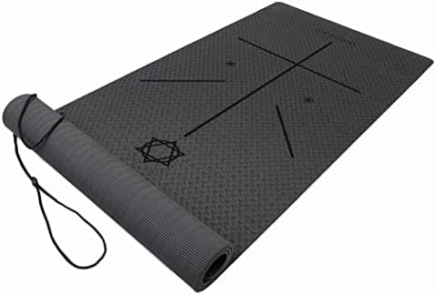 Tapete de ioga ecológico Ewedoos com linhas de alinhamento, TPE Yoga Mat Superfícies de textura não deslizante de ¼ polegada