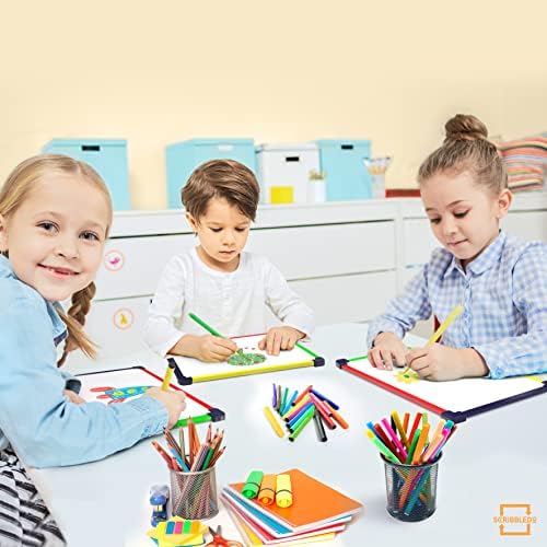 Scribbledo 10 pacote de apagamento seco magnético para crianças quadro branco 9 ”x12” Inclui prancha branca para crianças