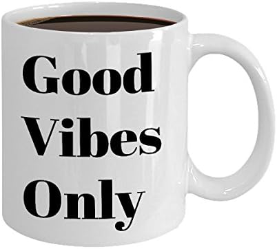 Mensagem positiva - Boas vibrações - presente de caneca de café
