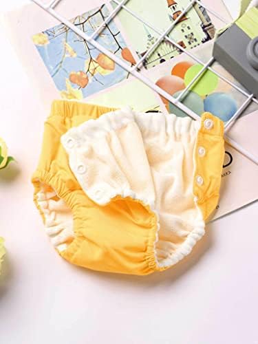 Venjoe Toddler Reutiliza fralda de natação bebê meninos meninas meninas aula de banho lavável Swimson calça de moda de banho amarelo 9-12 meses