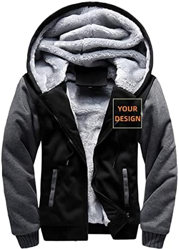 XIDOIS Capuzes Capuz Design Sua própria jaqueta personalizada Men's Weight Weight Fleece Uniform Sherpa forrado moletom