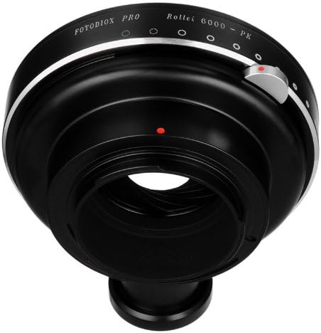Adaptador de montagem de lentes Fotodiox Pro com Iris de controle de abertura embutida, para lente da série Rollei 6000 para câmeras Pentax K-Mount DSLR