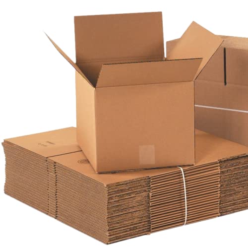 Caixas de envio da caixa EUA Médio de 10 L x 10 W x 10 H, 25-Pack | Caixa de papelão ondulada para embalagem, movimentação e