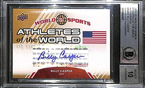Billy Casper assinou 2010 UD World of Sports Athletes Card 30 Bas Coa Gem Mint 10 - Cartões de golfe autografados