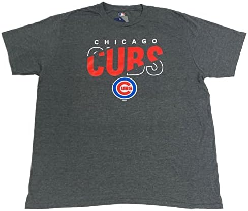 Fanáticos MLB MLB Chicago Cubs cortado para a camiseta de manga curta perseguida-cinza