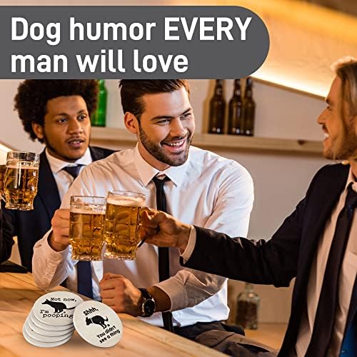 Coasters Dogs Dog Tema - 6 PCs Hilariantes Drinks Coasters - LMAO Presentes engraçados para homens, mulheres e presentes para amantes