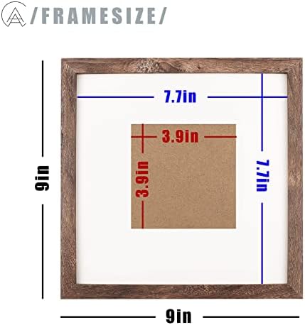 Aevete Brown 8x8 quadros quadrados com tapete 4x4 para exibição de mesa de parede